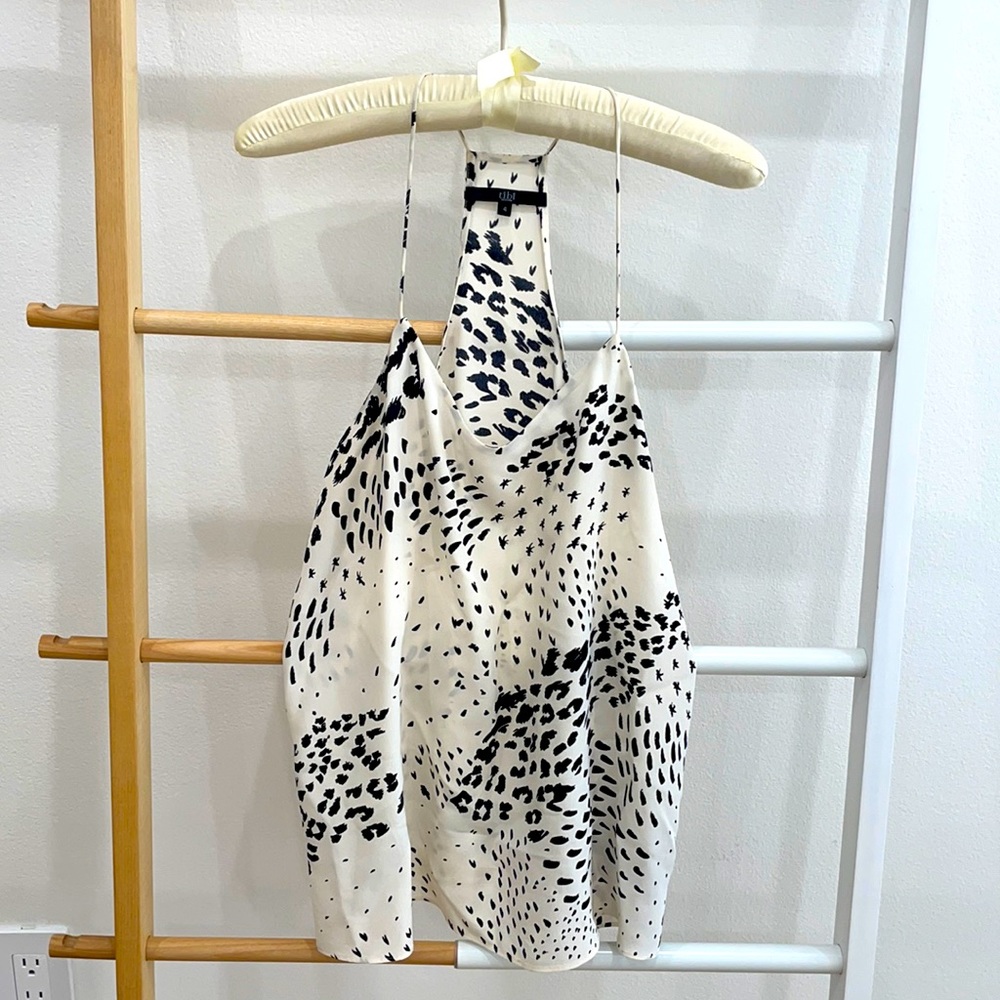 Tibi Silk Zebra Print Top